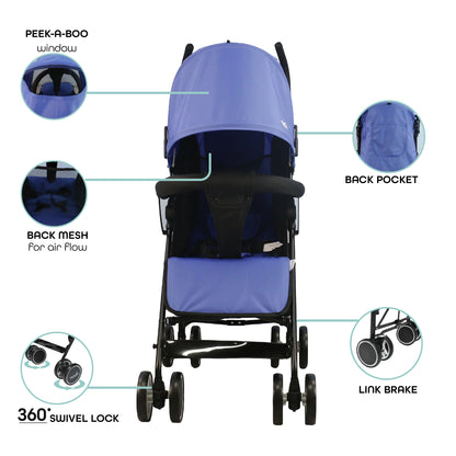 Moon - Neo Plus Light Weight Travel Stroller - Blue