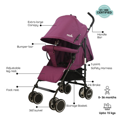 Moon - Neo Plus Light Weight Travel Stroller - Purple