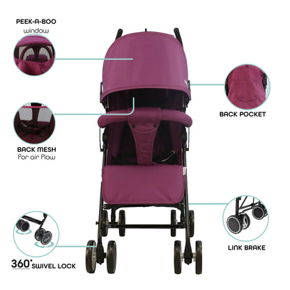 Moon - Neo Plus Light Weight Travel Stroller - Purple