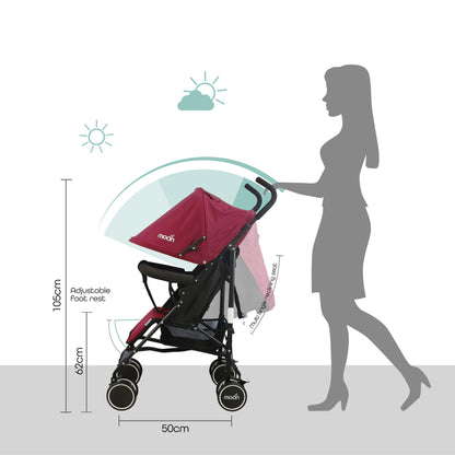 Moon - Neo Plus Light Weight Travel Stroller - Red