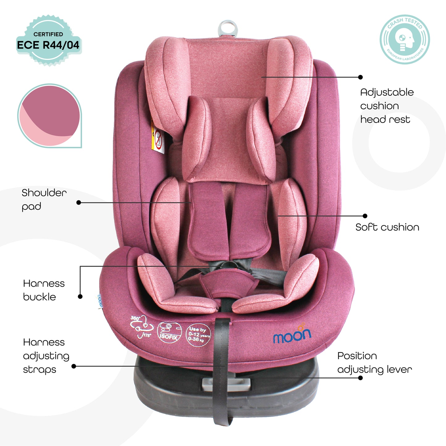 Moon -  Rover -Baby/Infant Car Seat Group:(0+,1,2,3)  - Pink