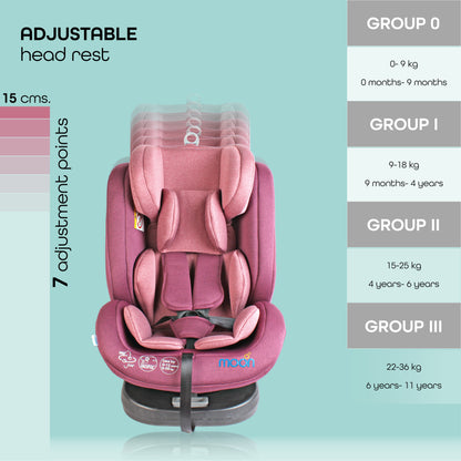 Moon -  Rover -Baby/Infant Car Seat Group:(0+,1,2,3)  - Pink