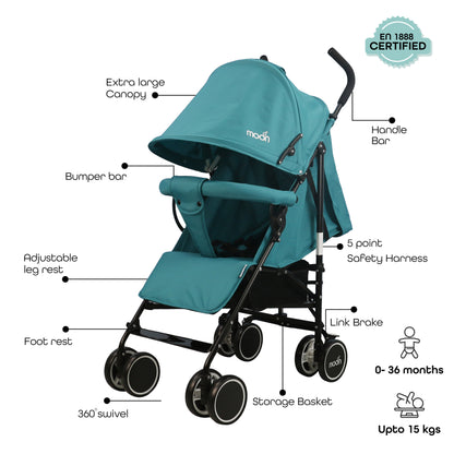 Moon - Neo Plus Light Weight Travel Stroller - Blue