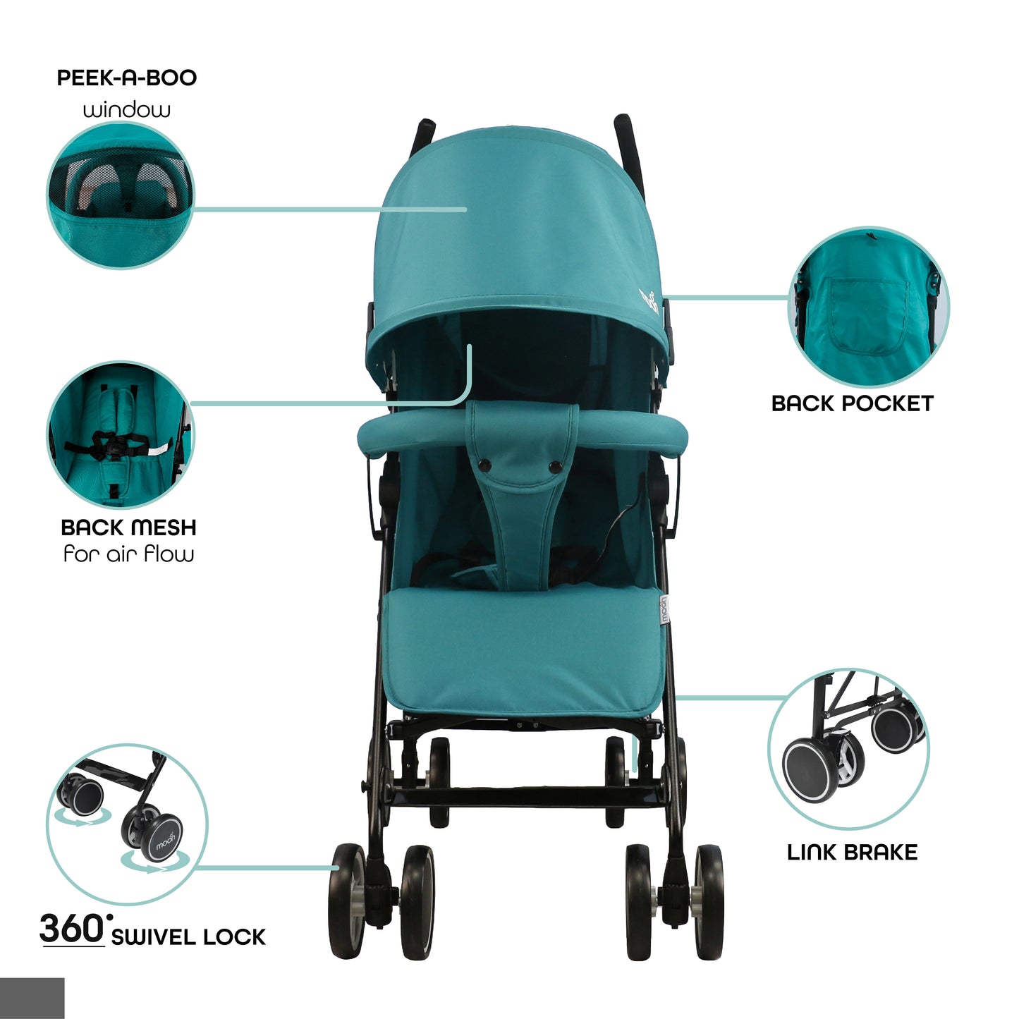 Moon - Neo Plus Light Weight Travel Stroller - Blue