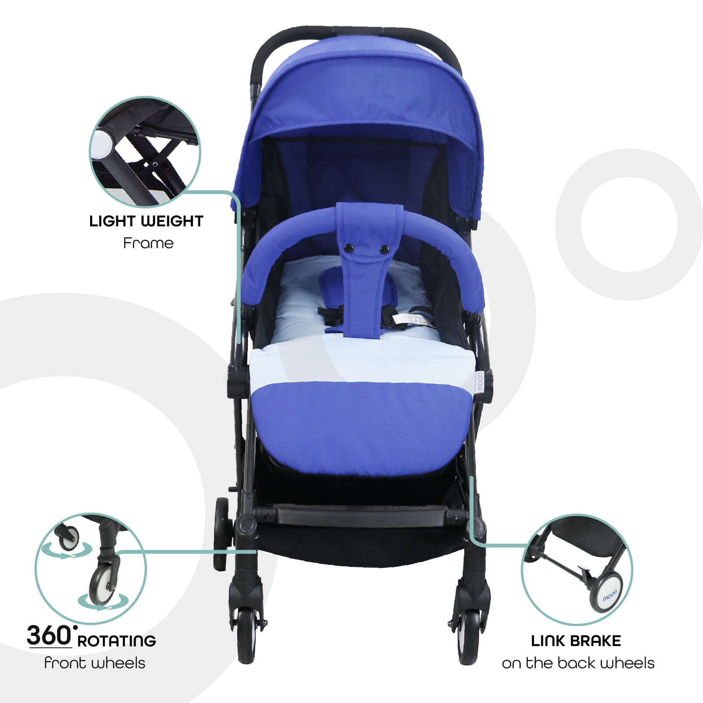 Moon - Travel-Lite  - Cabin Stroller - Blue