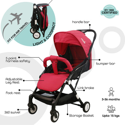 Moon - Travel-Lite  - Cabin Stroller - Red