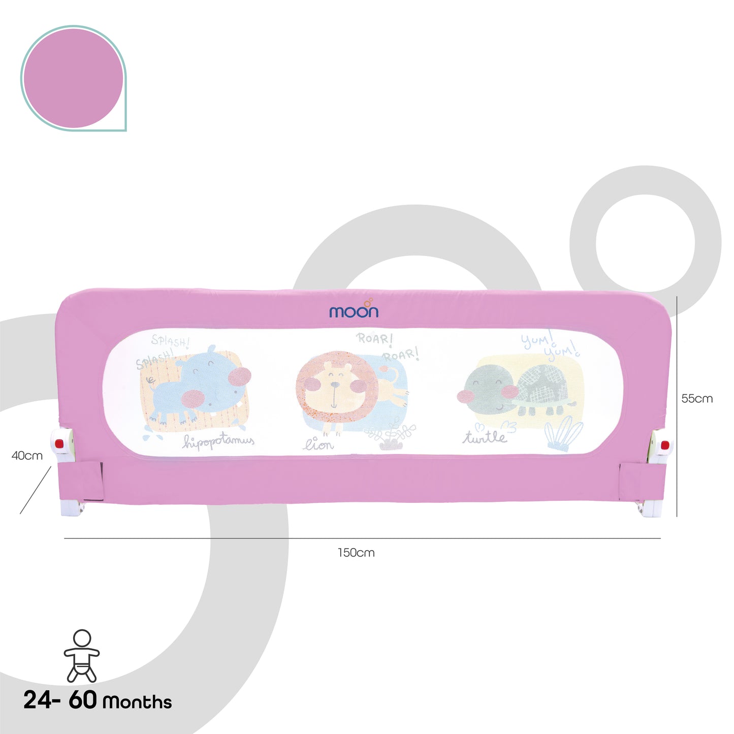 Moon -  Sequr - Bed Rail  - Pink