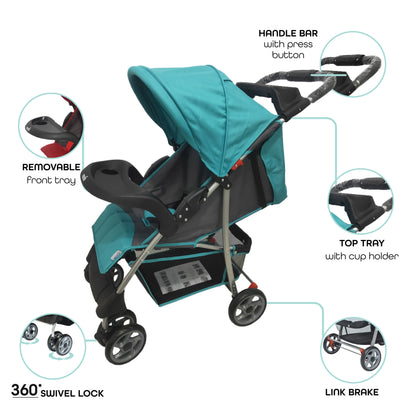 Moon - Bezik - One Fold Stroller - Blue