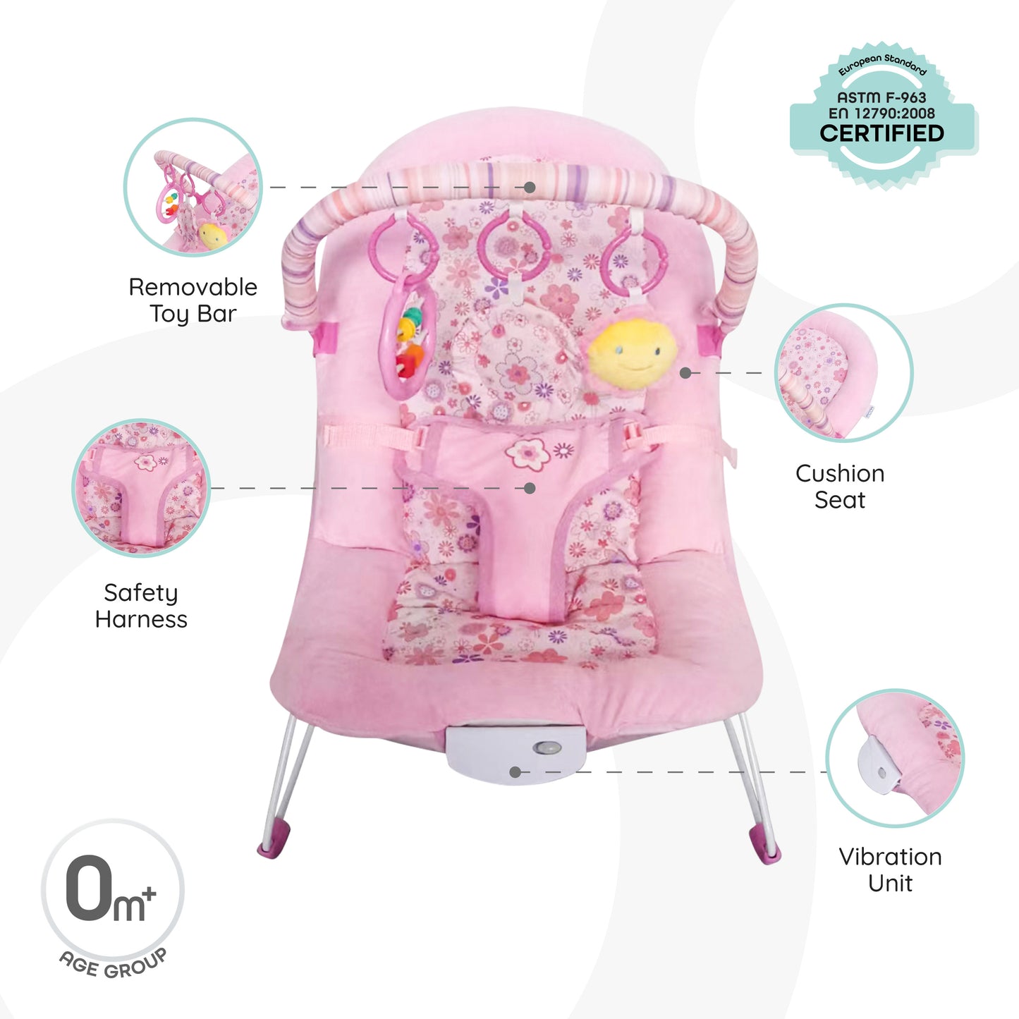 Moon -  Hop-Hop - Baby  Bouncer  - Pink