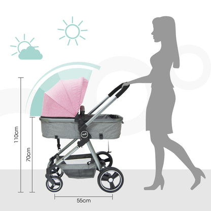 Moon -  Pro - 2 In 1 Stroller - Pink