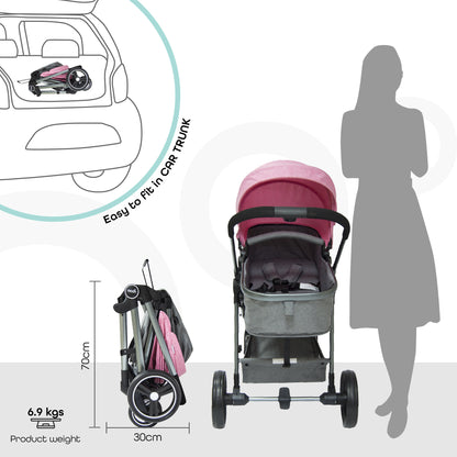 Moon -  Pro - 2 In 1 Stroller - Pink