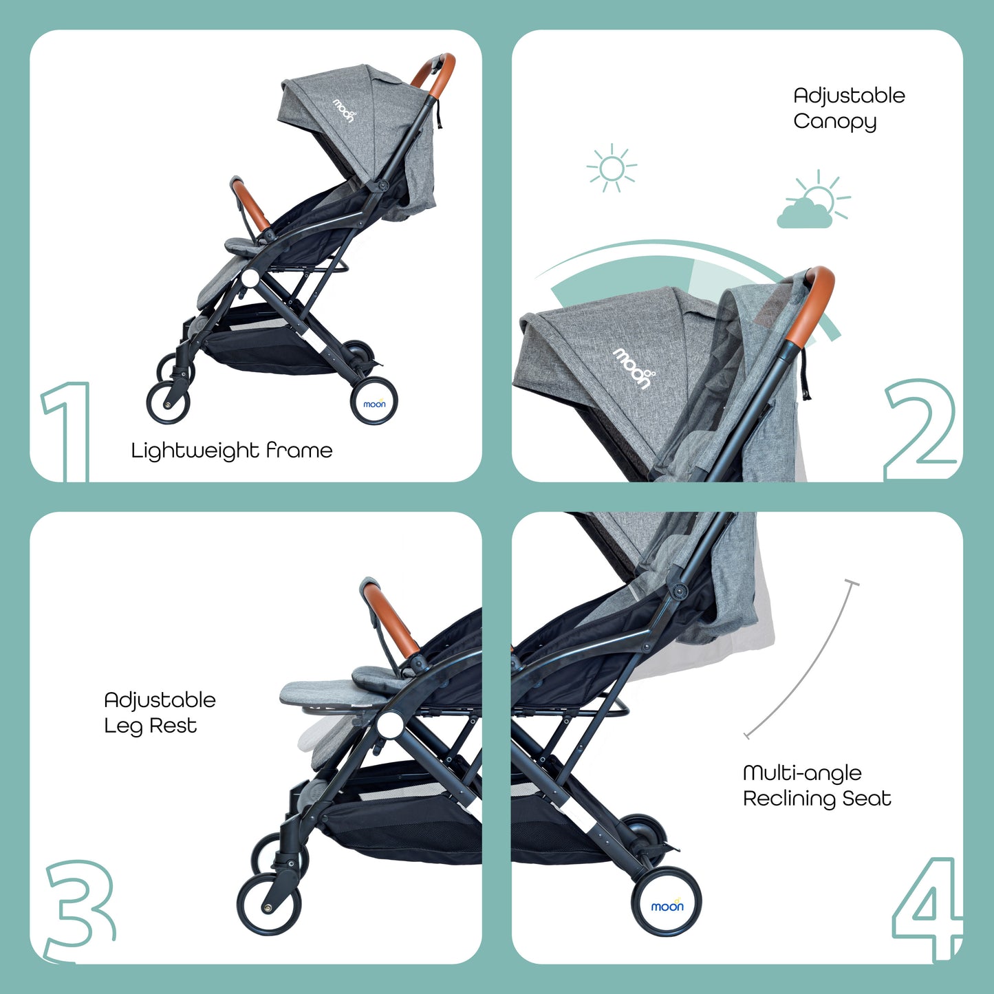 Moon - Ritzi - Cabin Stroller  - Grey