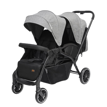 Moon - Dois - Twin Stroller - Grey