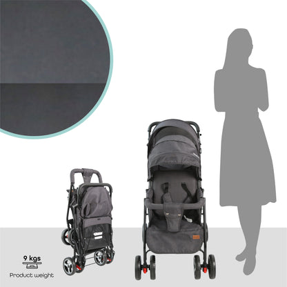 Moon - Magnum Tandem Easy Fold Twin Travel Stroller - Grey