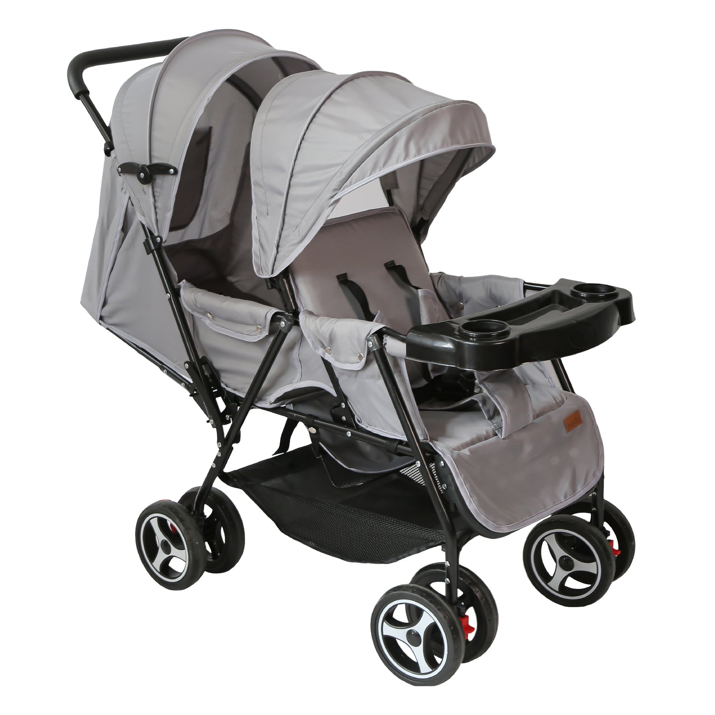 Moon - Magnum Tandem Easy Fold Twin Travel Stroller - Grey