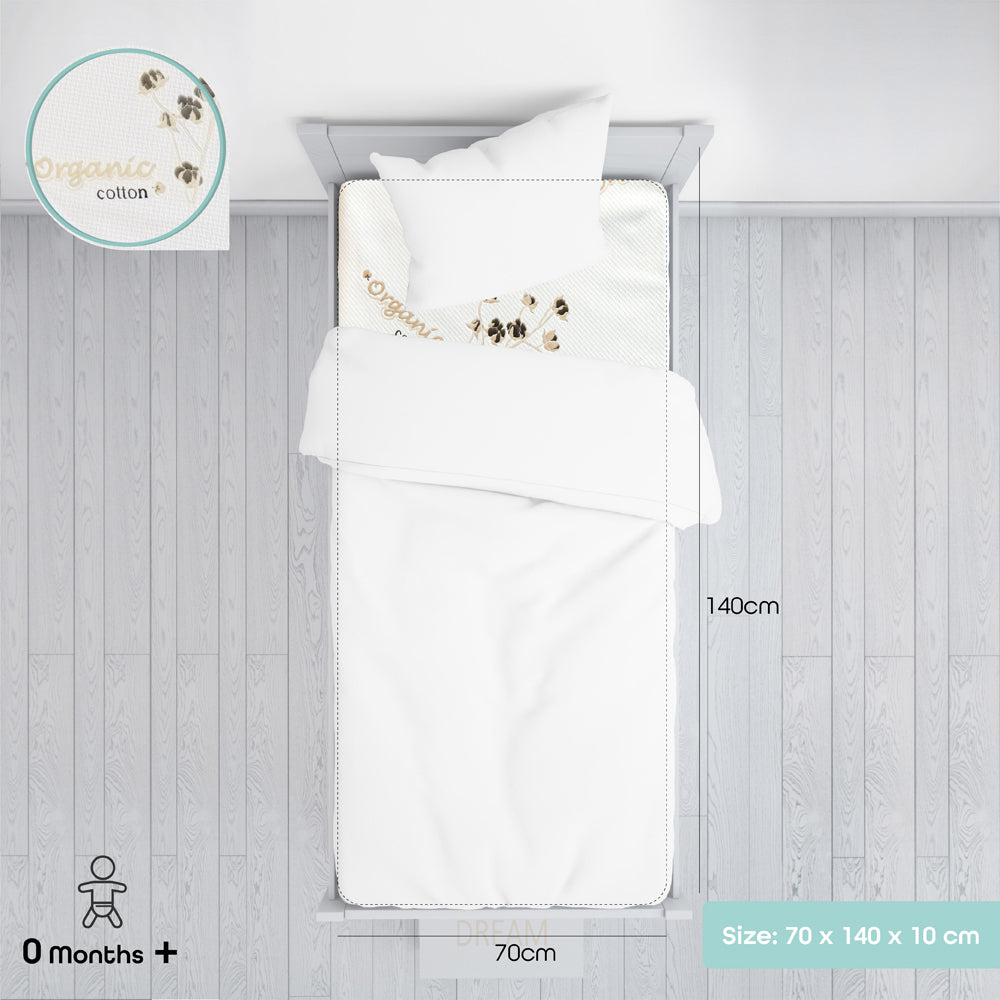 Moon -   Organic Toddler Crib & Bed Mattress - Size 14 - White