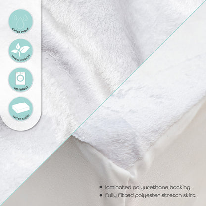 Moon -    Breathable Waterproof Mattress Protector Sheet W/Skirt Fit - 120X60X12 Cm - White