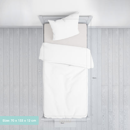 Moon -   Breathable Waterproof Mattress Protector Sheet W/Skirt Fit - 133X70X12 Cm - White