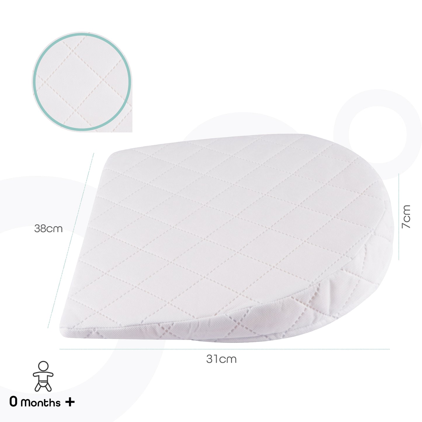 Moon -   Universal Crib Wedge – Half Moon  - White