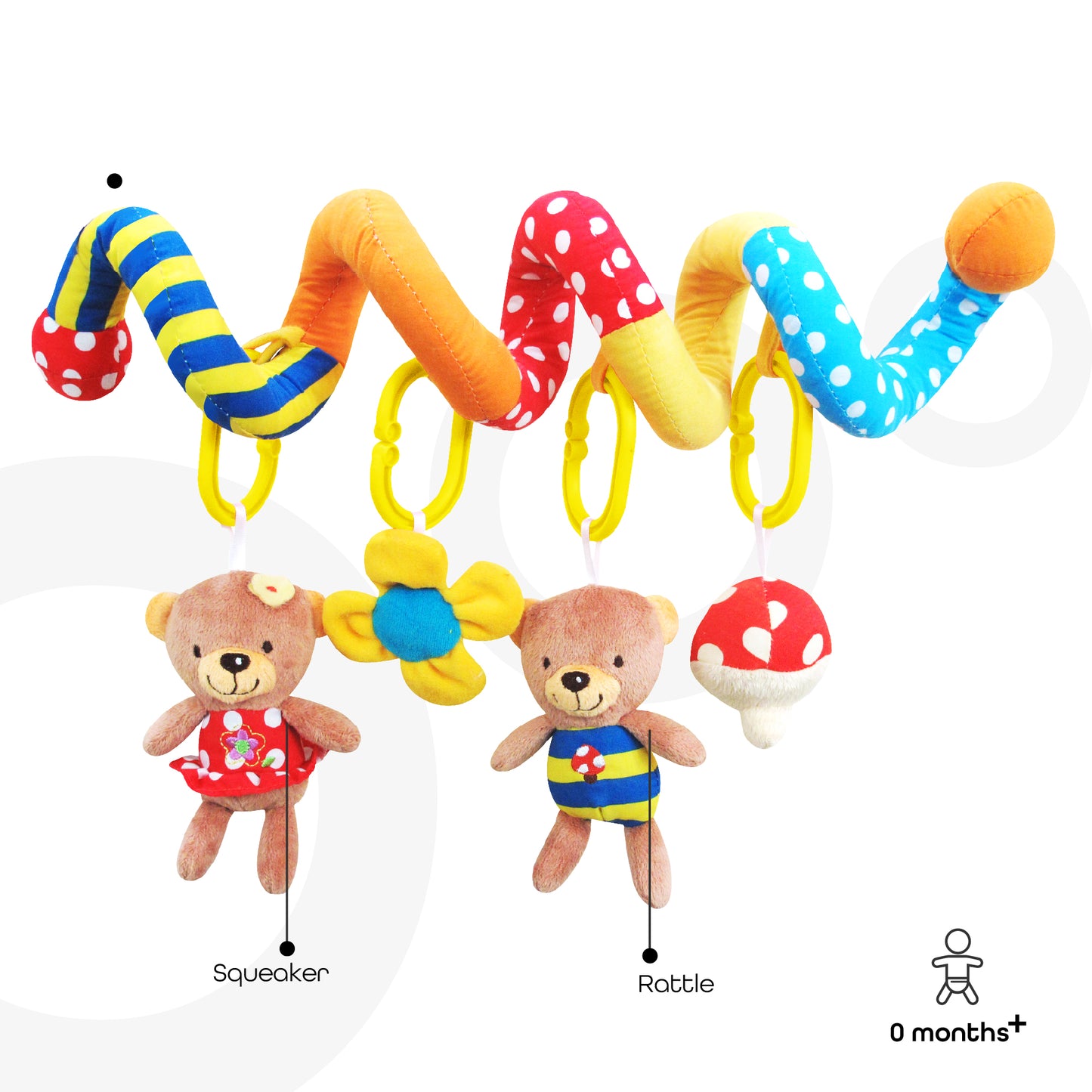 Moon - Spiral Activity Toy - Bears - Multicolour