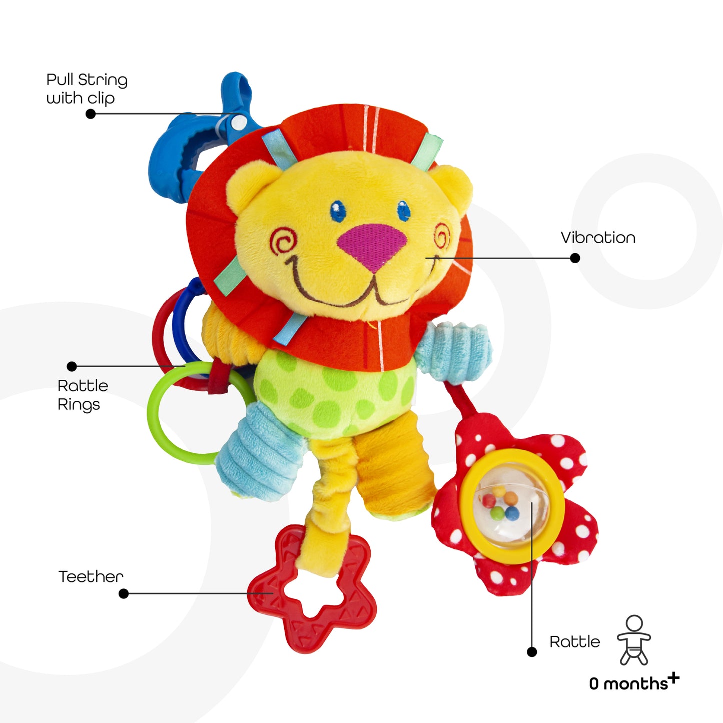 Moon - Pull String - Lion - Multicolour