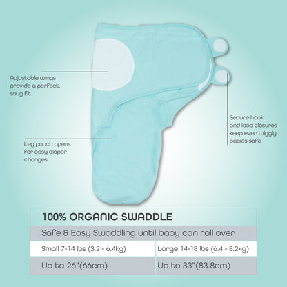 Moon -  Organic Swaddler  - Blue