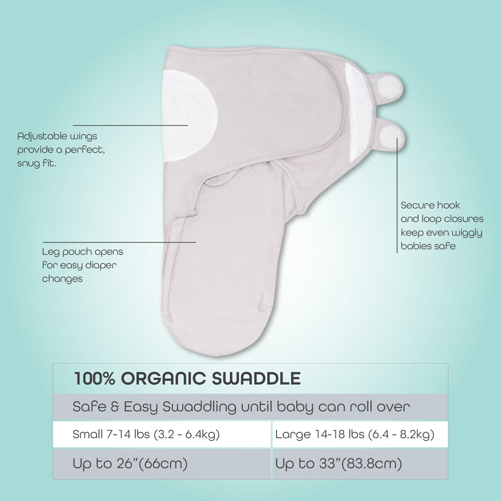 Moon -  Organic Swaddler  - Grey