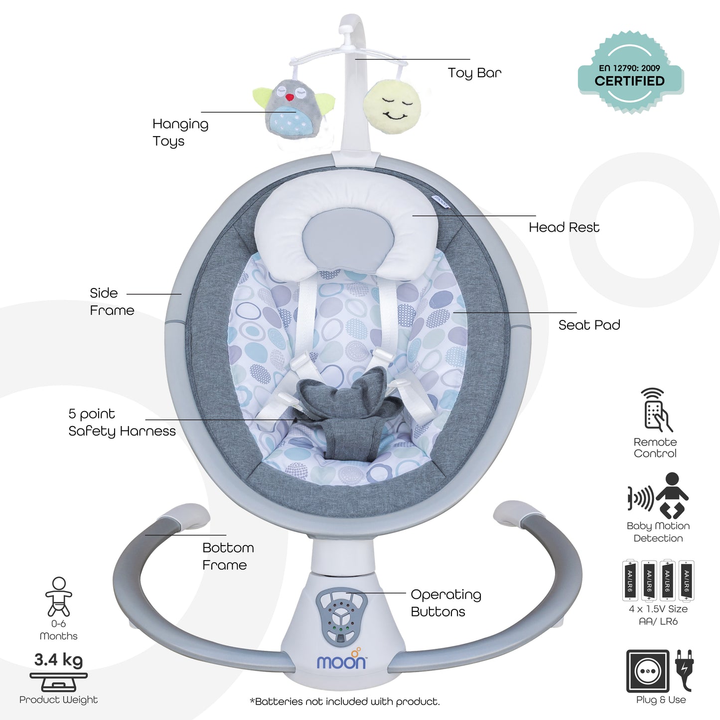 Moon -  Hopper  Baby  Bouncer - Blue