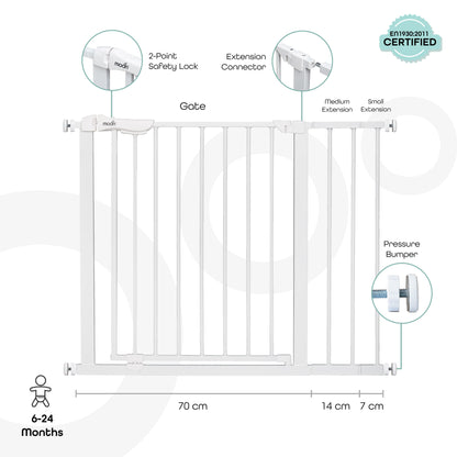 Moon -  Safety Gate 74.5-100 Cm - White