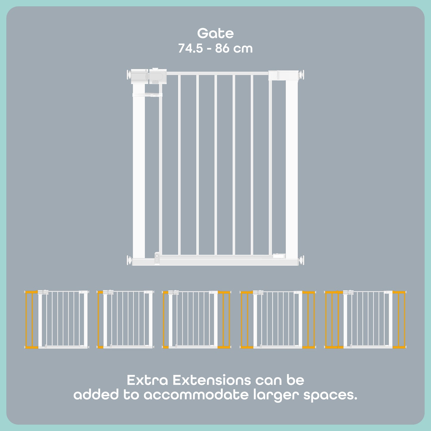 Moon -  Safety Gate   74.5-86 Cm - White