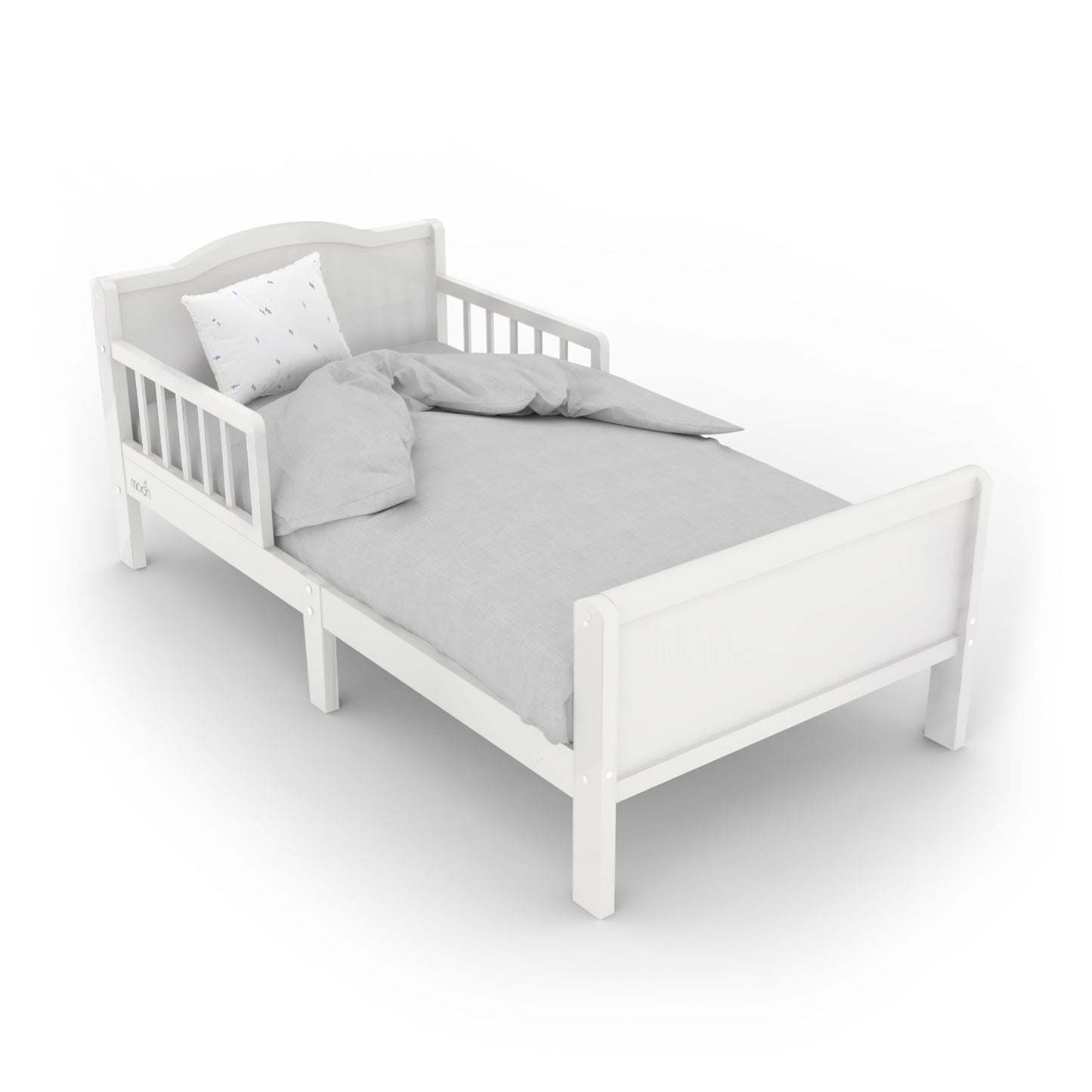 Moon -  Wooden Toddler Bed(143 X 73 X 60 Cm) - White