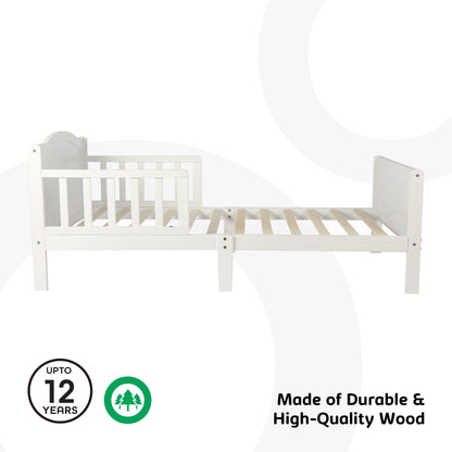 Moon -  Wooden Toddler Bed(143 X 73 X 60 Cm) - White