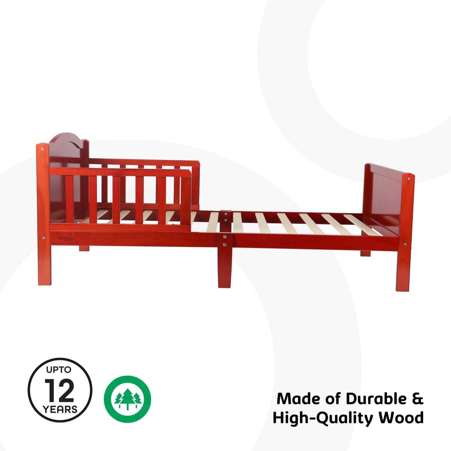 Moon -  Wooden Toddler Bed(143 X 73 X 60 Cm) - Brown