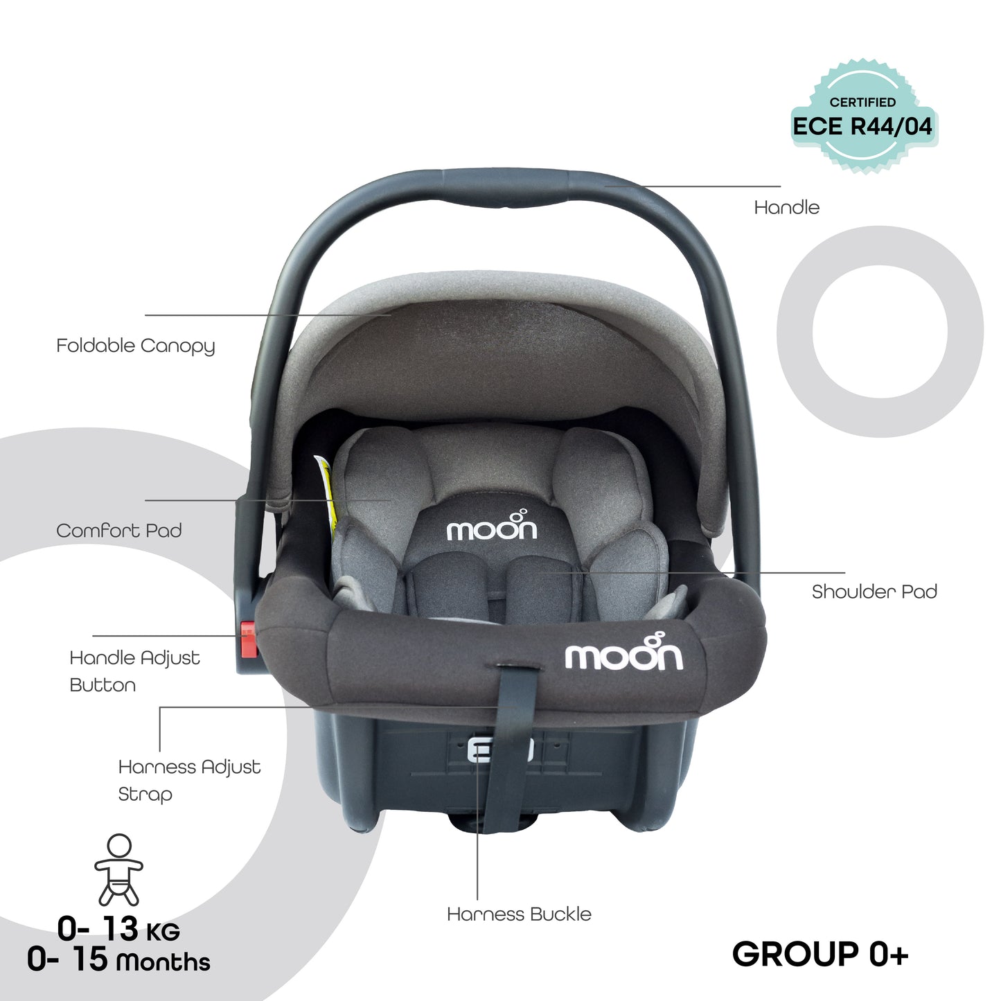 Moon -  Bibo Baby Carrier/Car Seat -  Brown