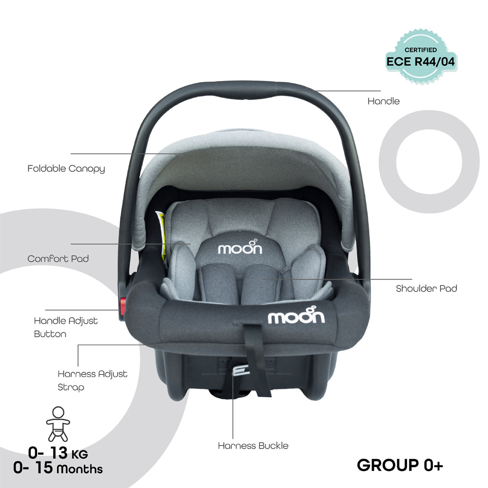 Moon -  Bibo Baby Carrier/Car Seat - Grey