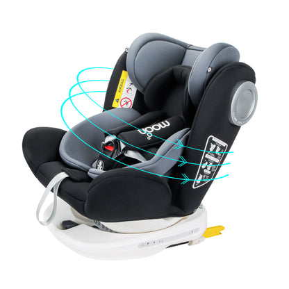 Moon -  Gyro Baby Car Seat For Child Group:( 0+,1,2,3)  - Black