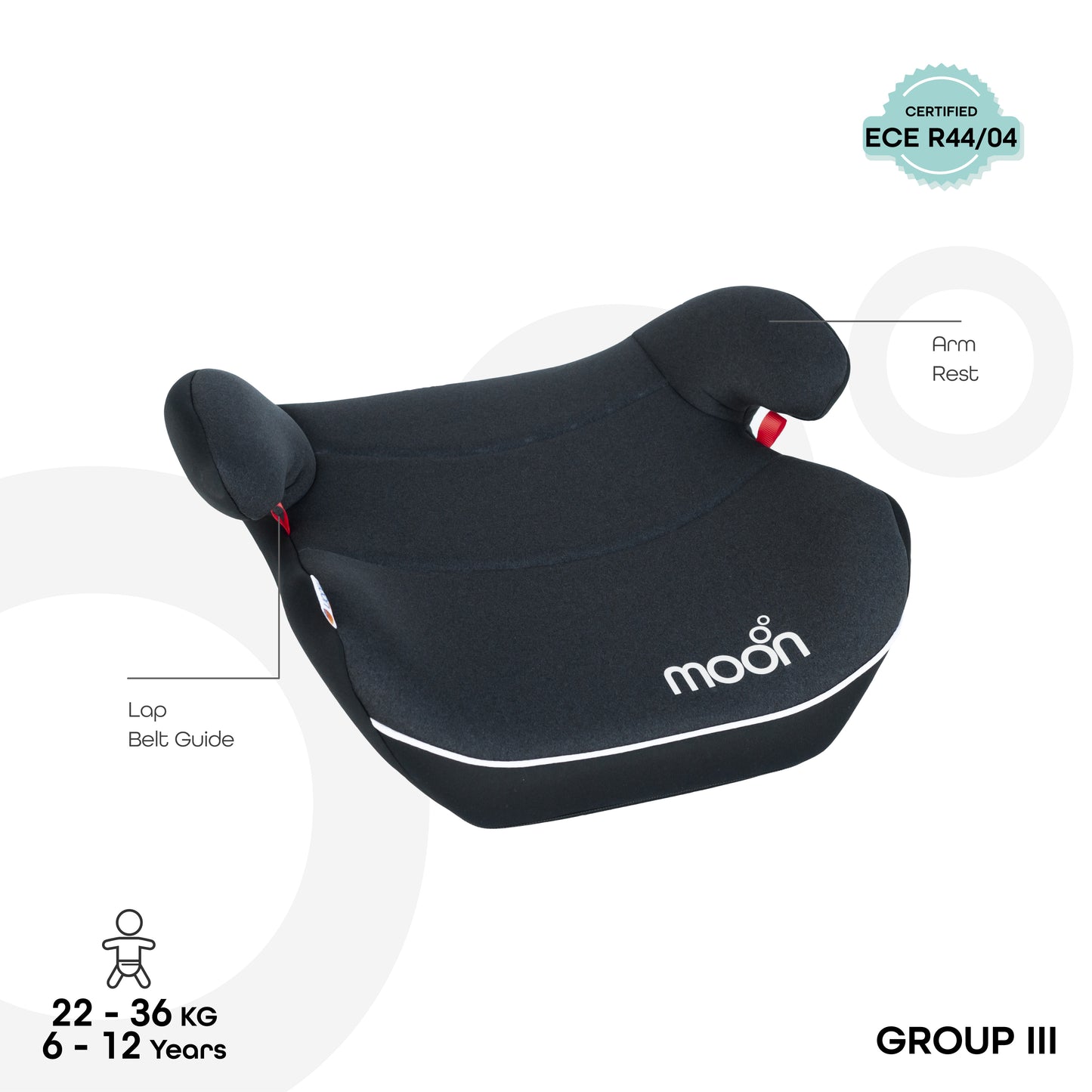 Moon -  Kido Baby Booster Car Seat  - Black