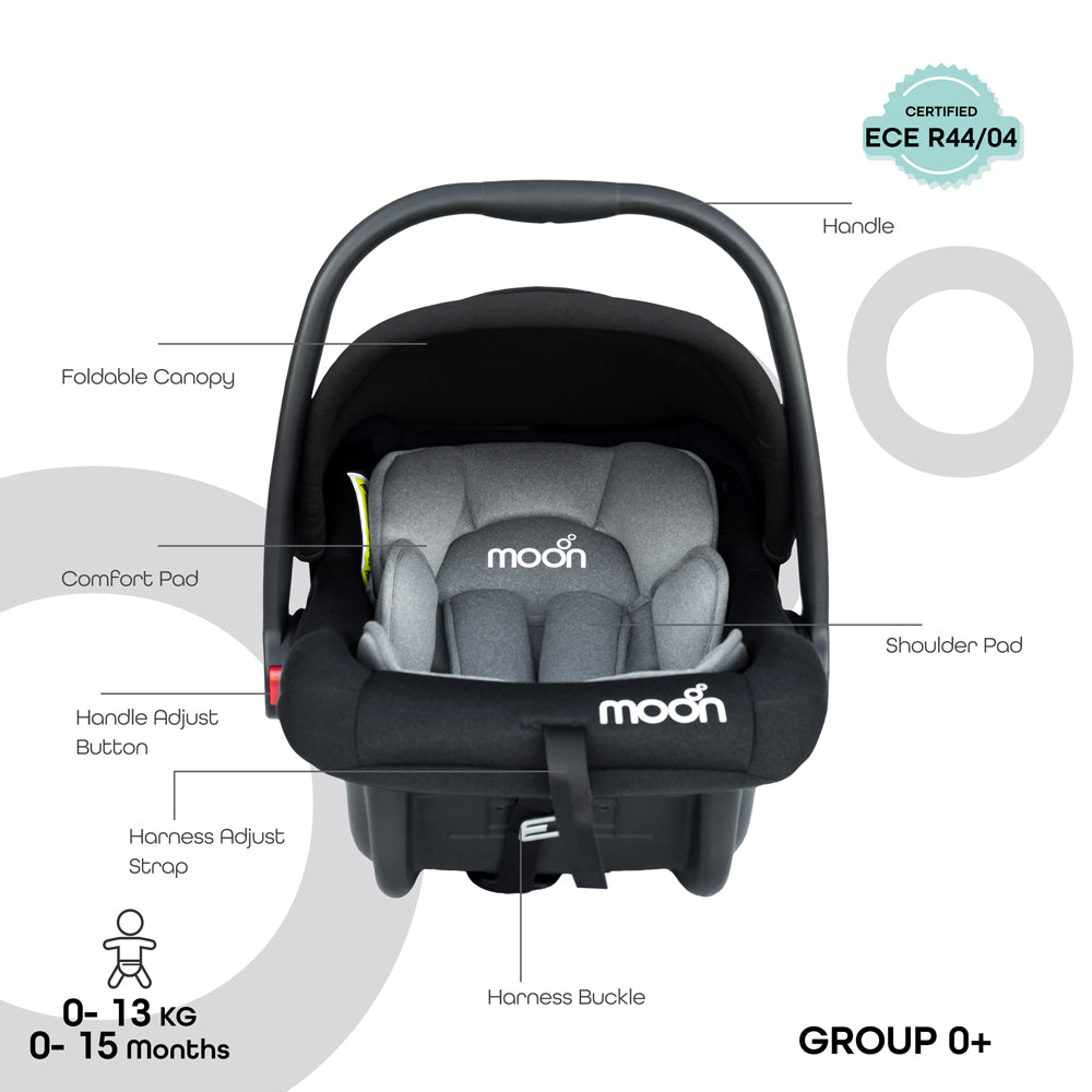 Moon -  Bibo Baby Carrier/Car Seat - Black