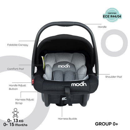 Moon -  Bibo Baby Carrier/Car Seat - Black