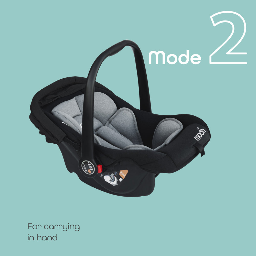 Moon -  Bibo Baby Carrier/Car Seat - Black