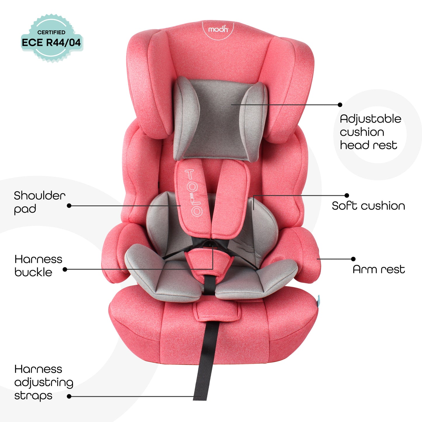 Moon -  Tolo Car Seats Group 1/2/3 - Pink