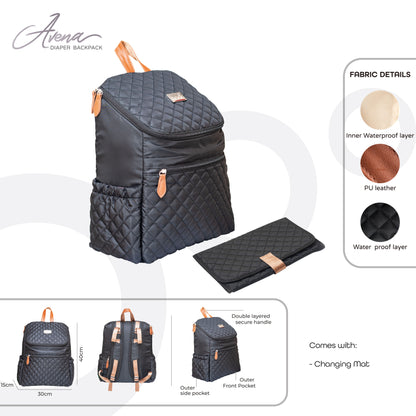 Moon - Avena Diaper Backpack - Black