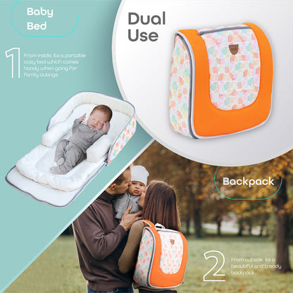 Moon - Travalo - Travel Baby Bed & Backpack- Deer - Blue