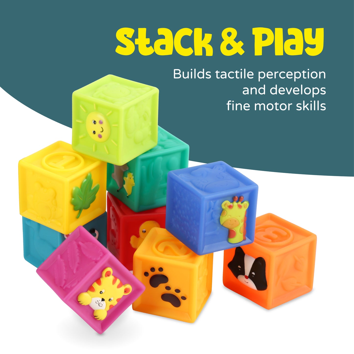 Moon -  Baby Stacking Blocks - Multicolour