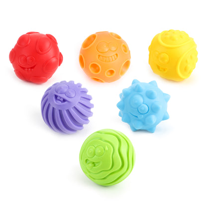 Moon -  Sensory Textured Toy Balls – 6-Pcs - Multicolour