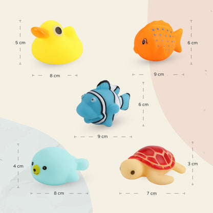 Moon -  Baby Sea Life Toys – 5Pcs  - Multicolour