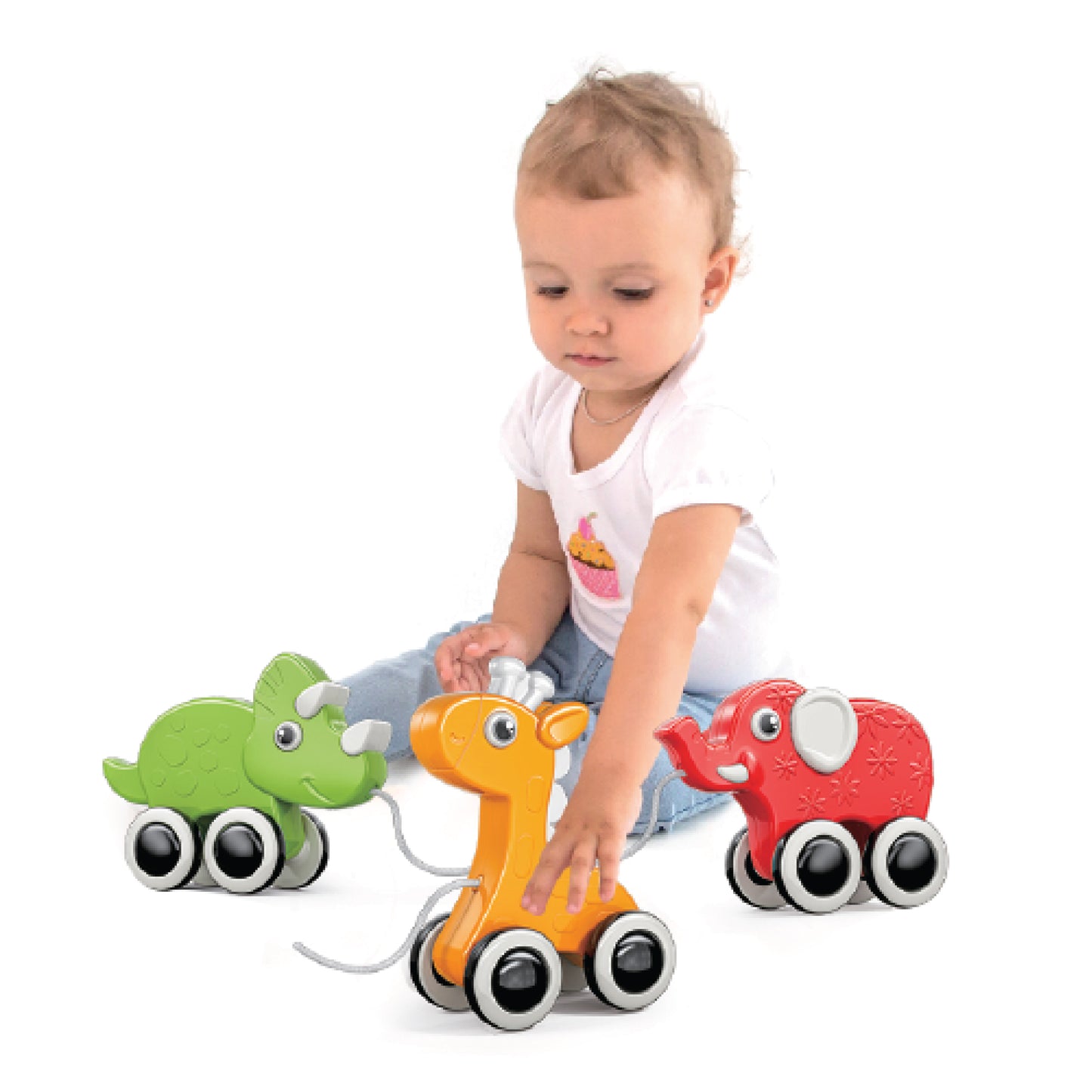 Moon -  Rolling Buddy Pull Along Toy Montessori Toys - Green