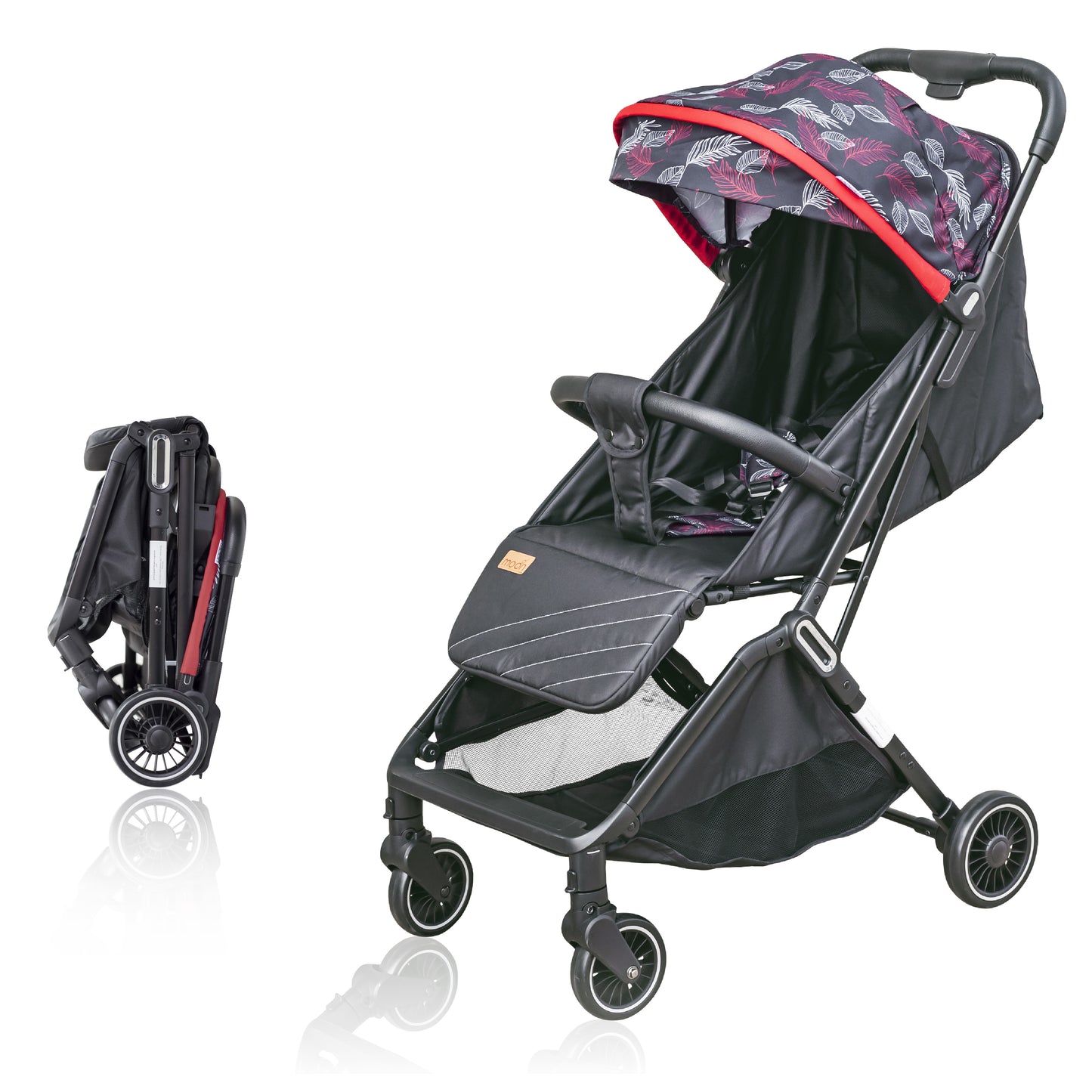 Moon -  Pronto Autofold Stroller -Leaf - Multicolour