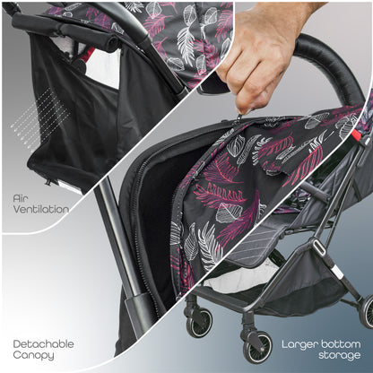 Moon -  Pronto Autofold Stroller -Leaf - Multicolour