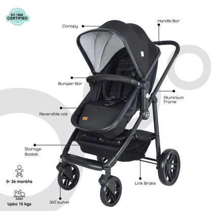 Moon -  Tres 3 In 1  Travel System  - Black